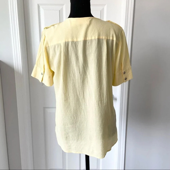 Chico’s Baby Yellow Soft Cotton V Neck Blouse - Picture 3 of 13